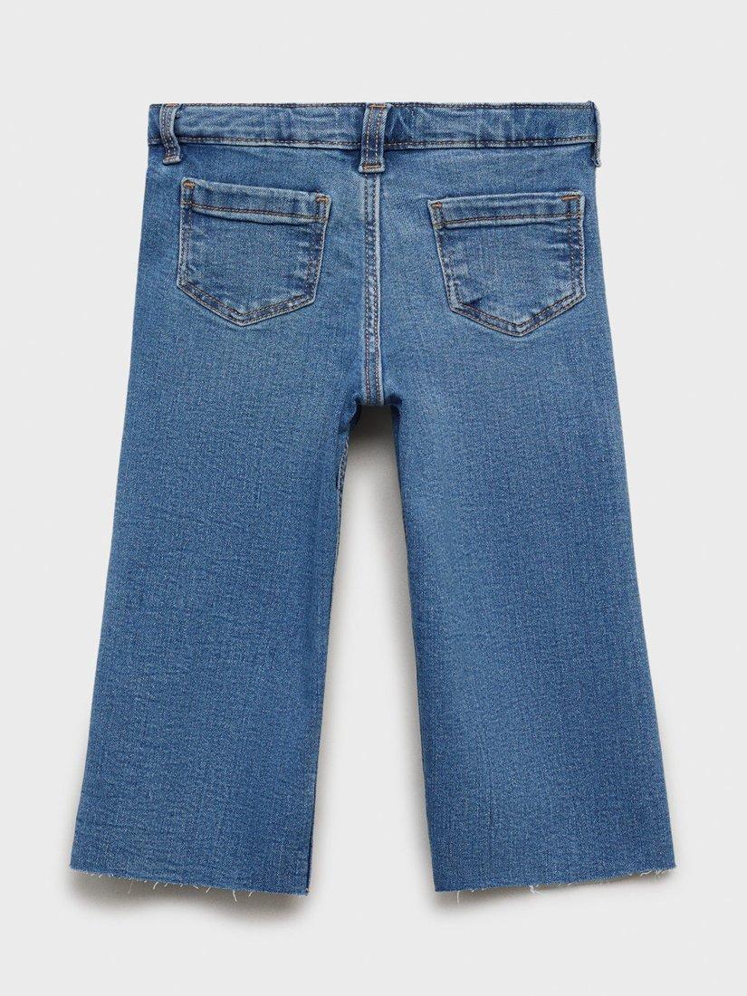 Product image 2 of 4, which shows Mango Kids' Denim Seamless Frayed Jeans, Open Blue, 12-18 months