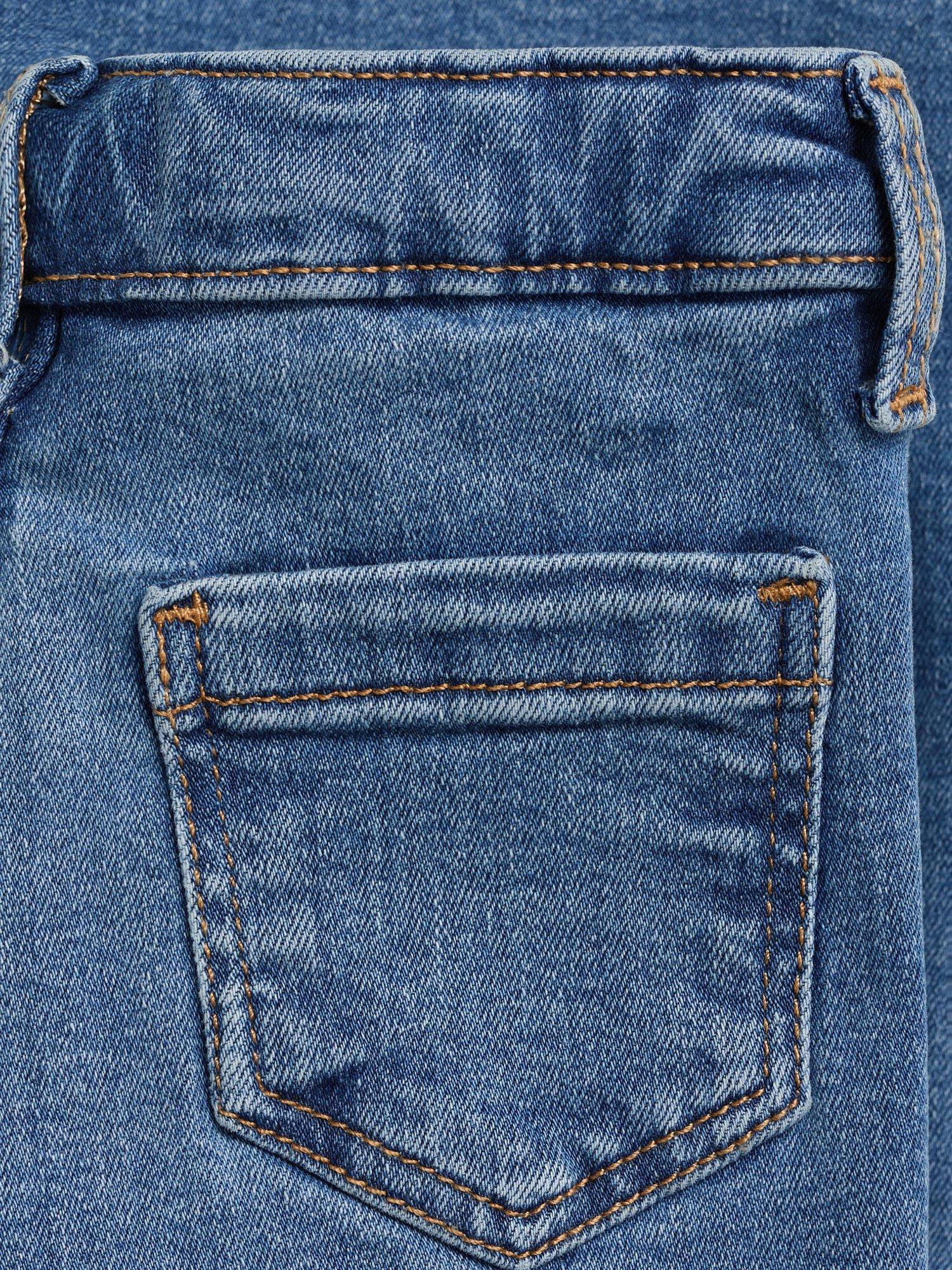 Product image 3 of 4, which shows Mango Kids' Denim Seamless Frayed Jeans, Open Blue, 12-18 months