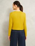 Hobbs Michelle Crew Neck Cardigan, Gold Chartreuse