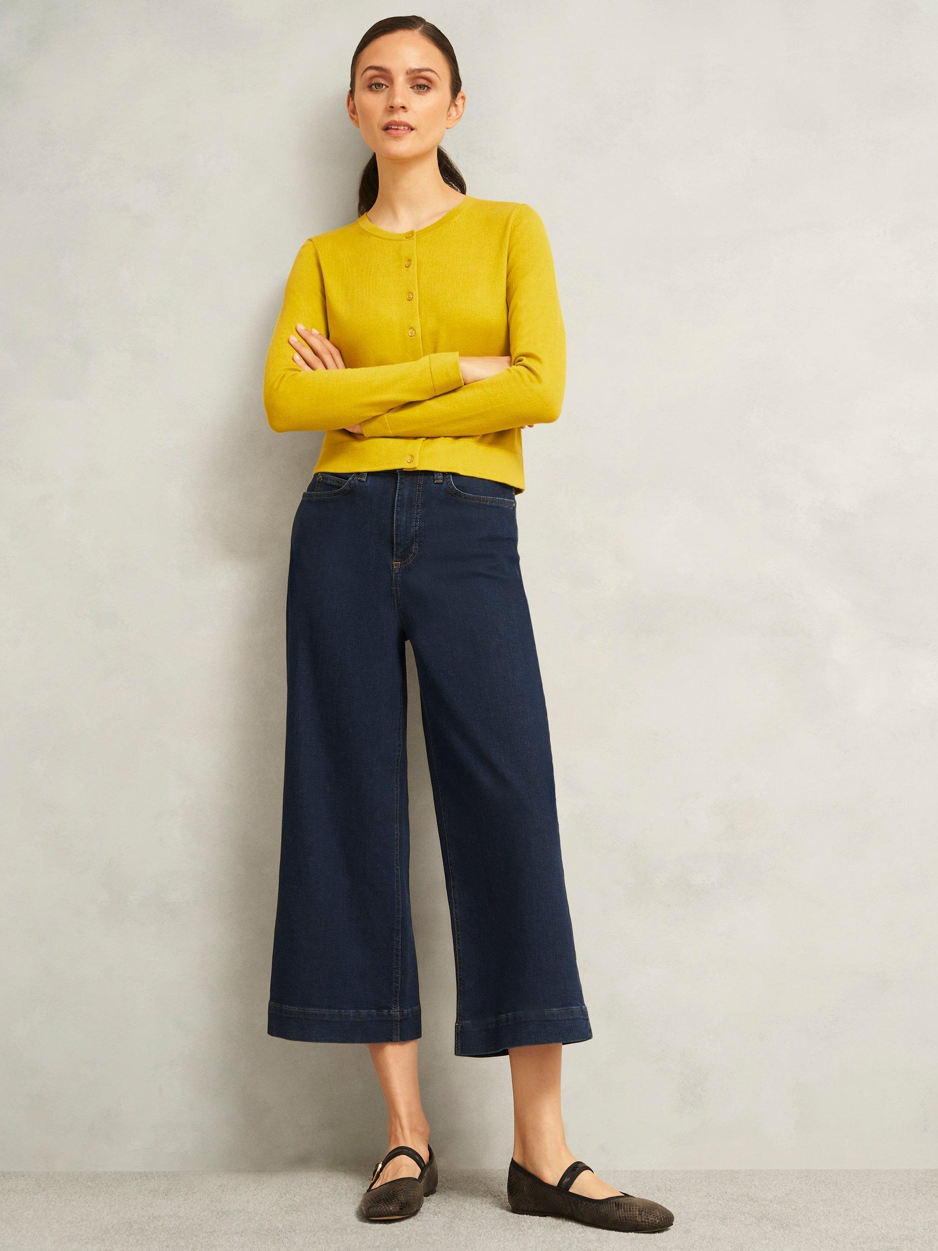 Product image 5 of 6, which shows Hobbs Michelle Crew Neck Cardigan, Gold Chartreuse, L