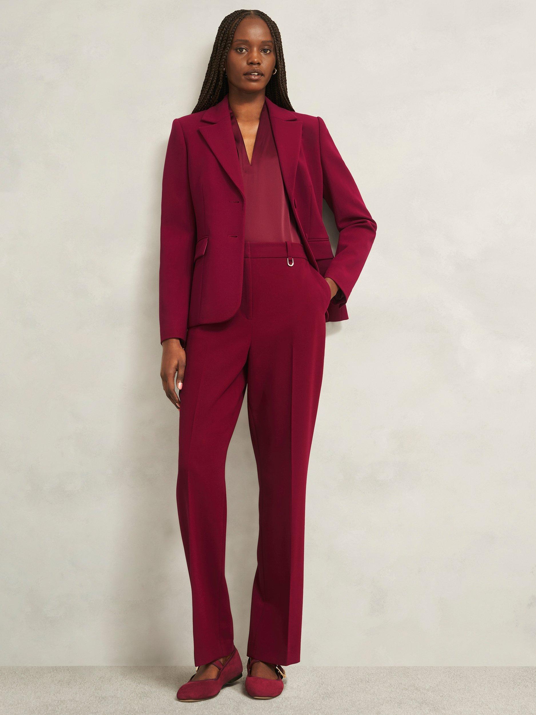 Product image 6 of 6, which shows Hobbs Nina Satin Top, Beryl Red, 6