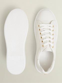 Hobbs Ada Leather Lace Up Trainers, White - view 2, White