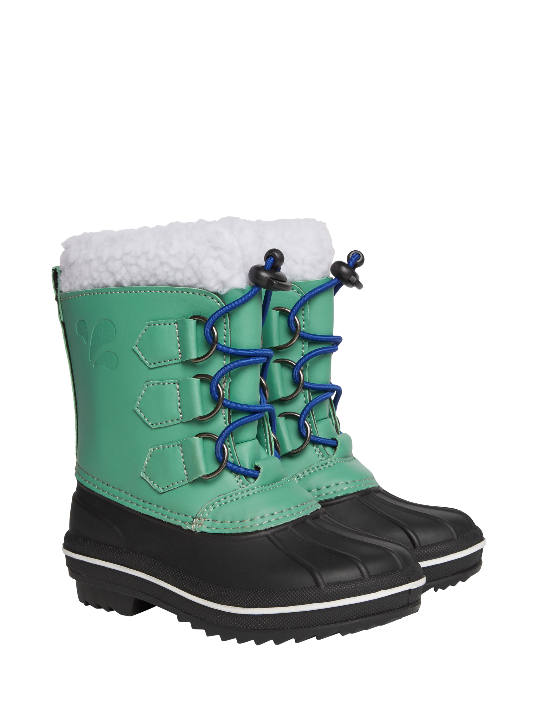 Product image 1 of 4, which shows Muddy Puddles Kids' Fleece Lined Waterproof Winter Boots, Green, 1