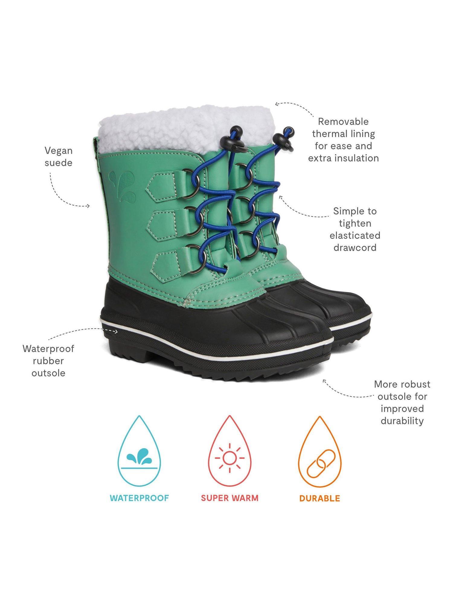 Product image 3 of 4, which shows Muddy Puddles Kids' Fleece Lined Waterproof Winter Boots, Green, 1