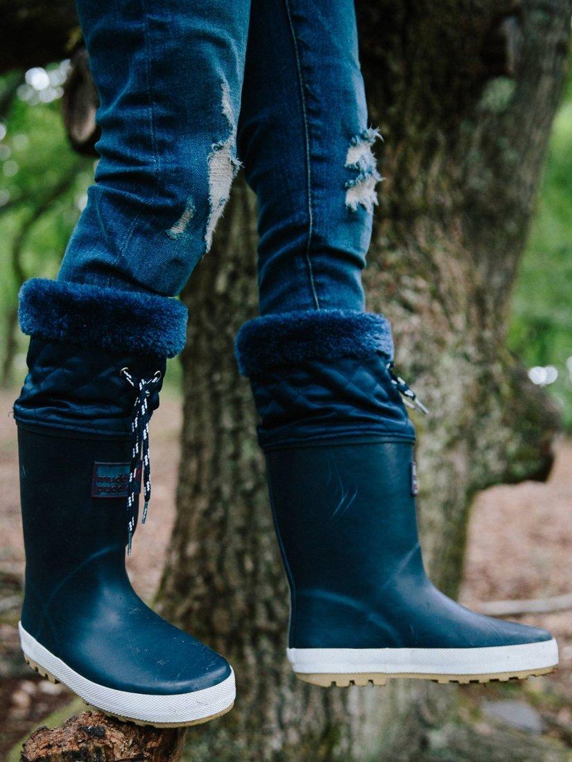 Product image 2 of 5, which shows Muddy Puddles Kids' PuddleFlex Wellington Boots, Navy, 5 Jnr