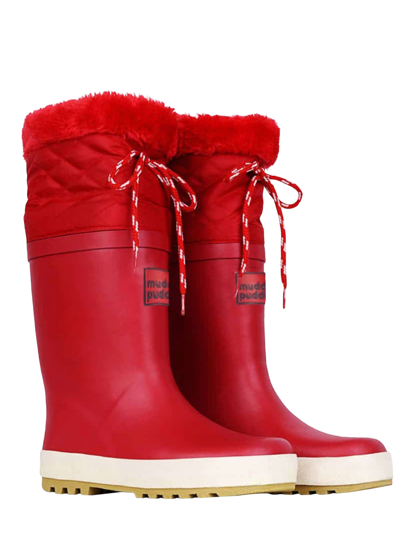 Product image 4 of 5, which shows Muddy Puddles Kids' PuddleFlex Wellington Boots, Red, 5 Jnr
