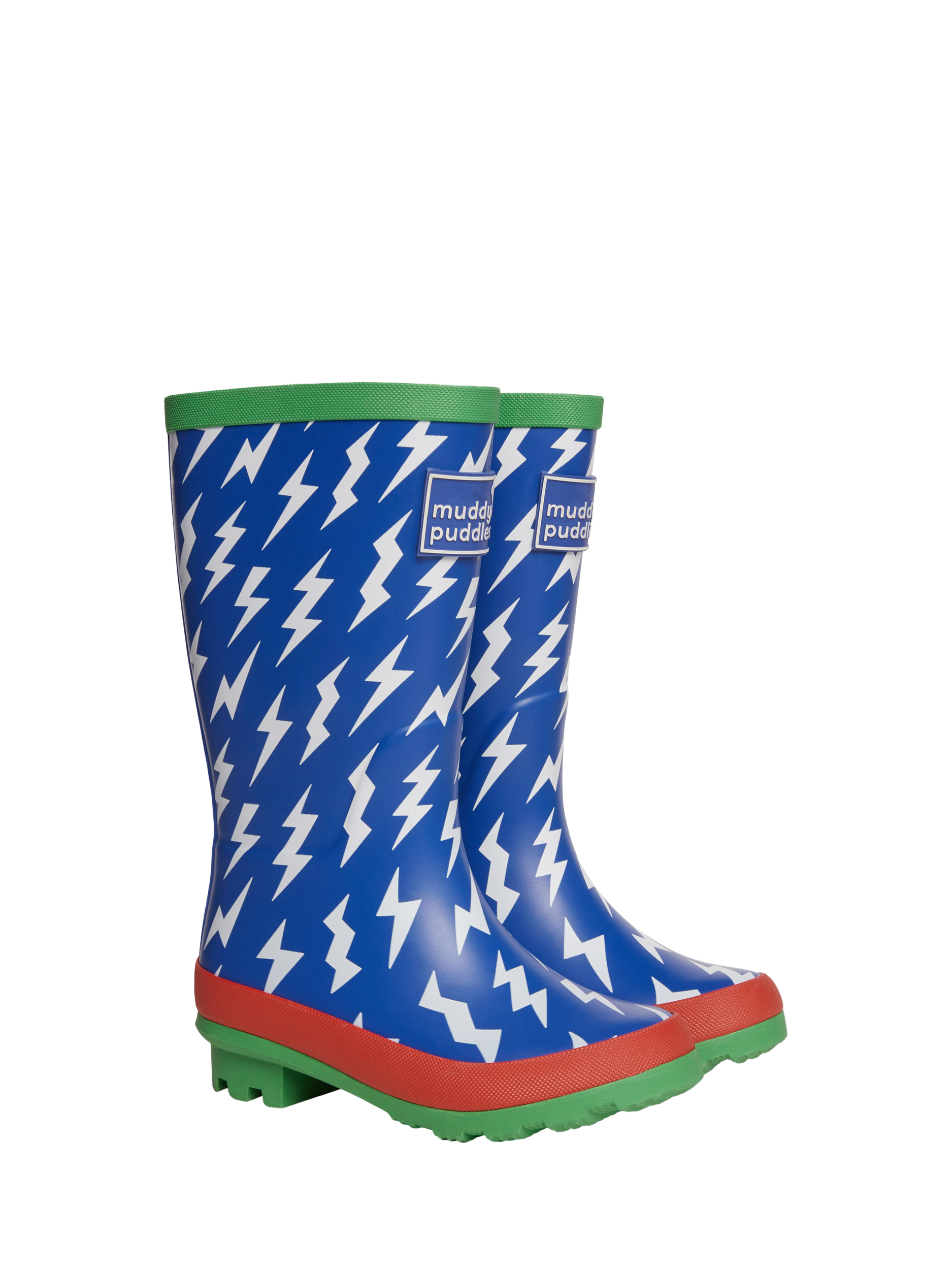 Muddy Puddles Kids' PuddleStomper Wellington Boots, Blue Bolt