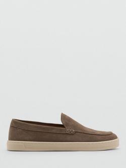 Mango Easy Suede Loafers, Brown