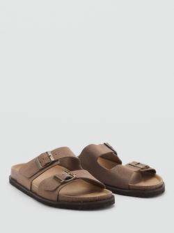 Mango Bio Suede Sandals - view 2, Medium Brown