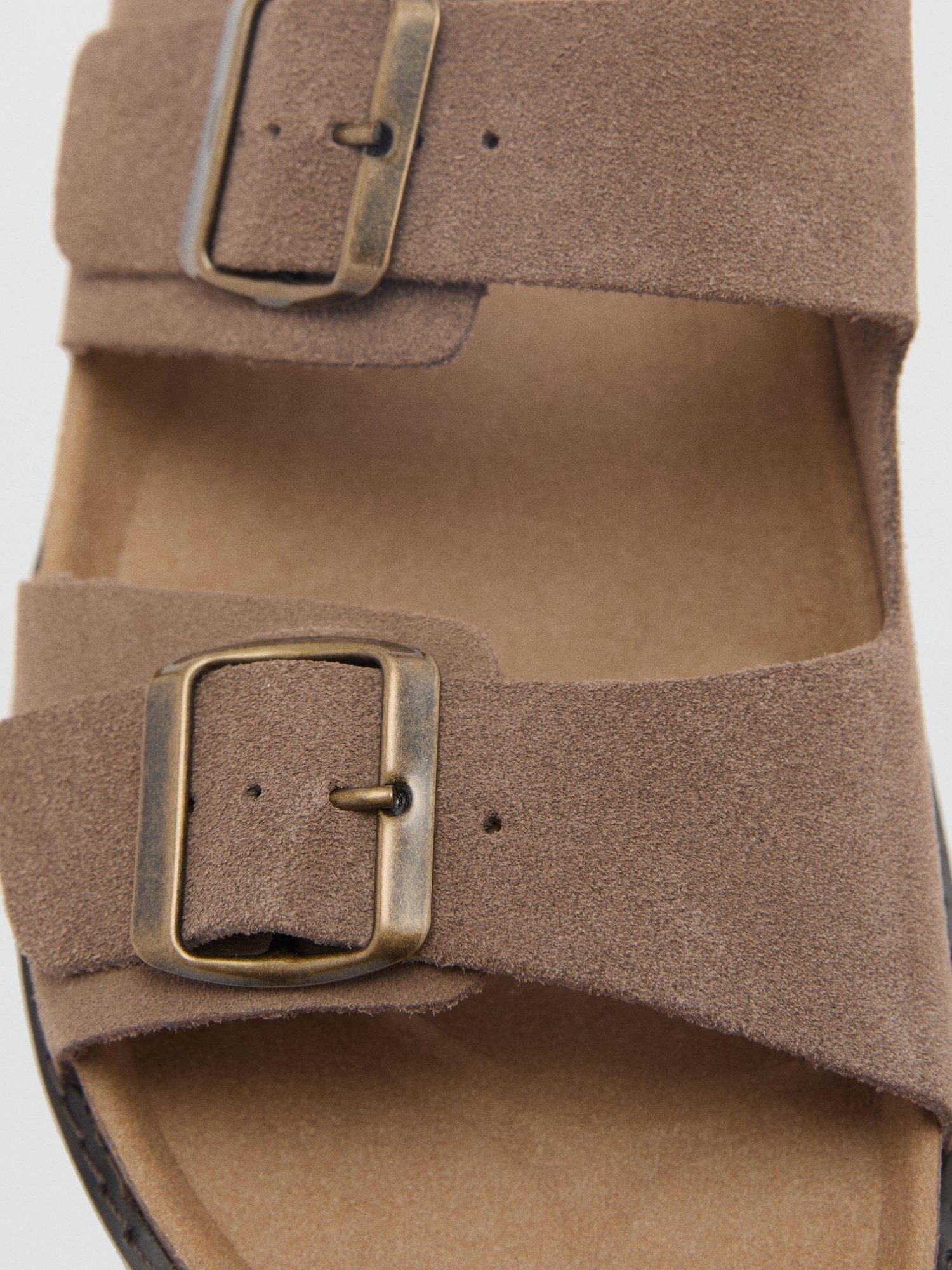 Product image 3 of 5, which shows Mango Bio Suede Sandals, Medium Brown, 10