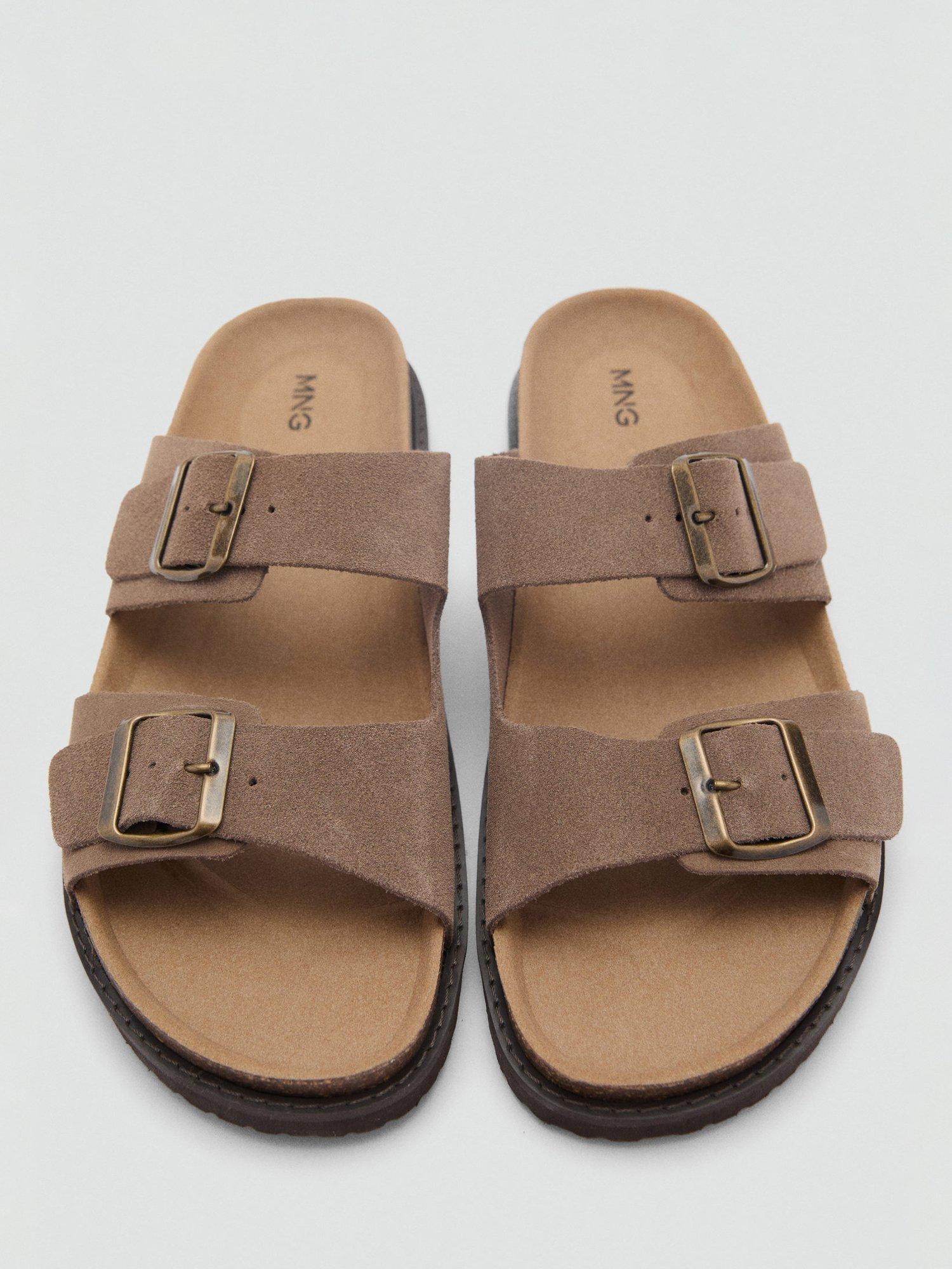 Product image 4 of 5, which shows Mango Bio Suede Sandals, Medium Brown, 10