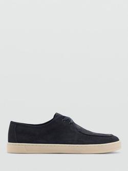 Mango Easynaut Suede Moccasins, Navy