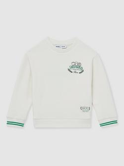 Reiss Kids' Smiley Andy Sweatshirt, White, White