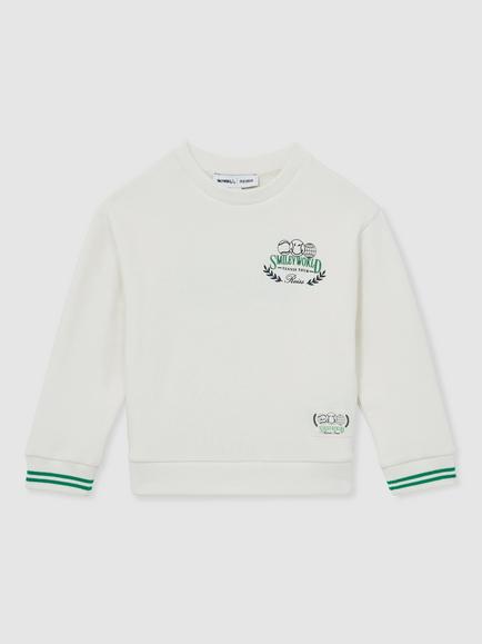 Reiss Kids' Smiley Andy Sweatshirt, White, White