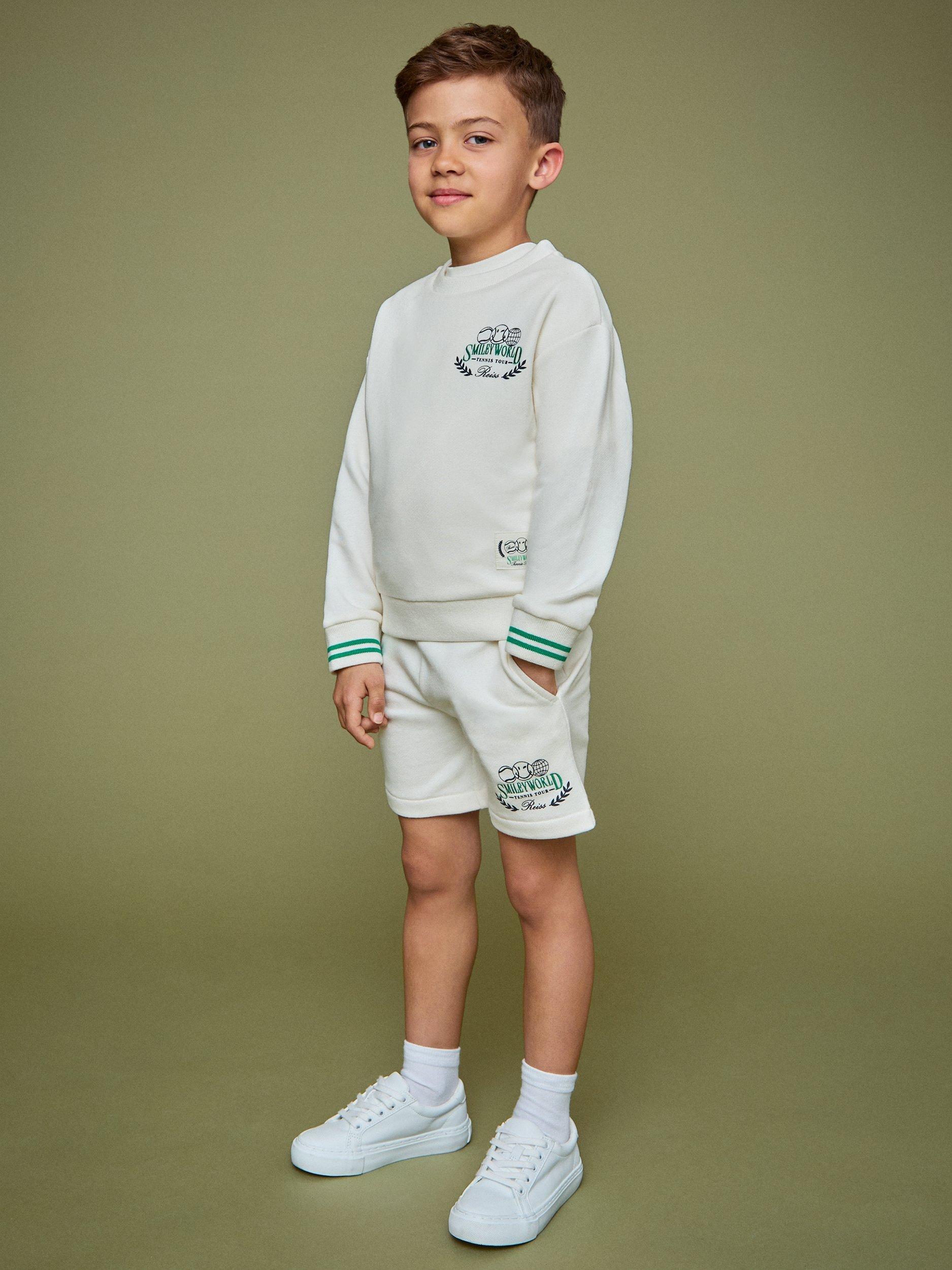 Product image 5 of 5, which shows Reiss Kids' Smiley Andy Sweatshirt, White, 3-4 years