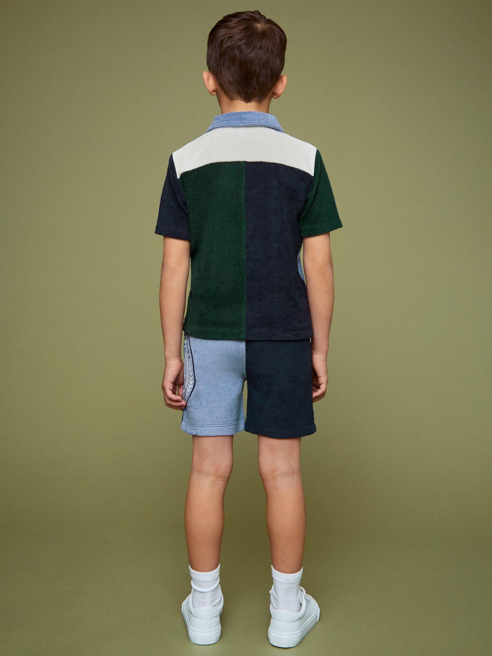 Product image 2 of 5, which shows Reiss Kids' Smiley Roger Cotton Blend Drawstring Shorts, Blue, 3-4 years