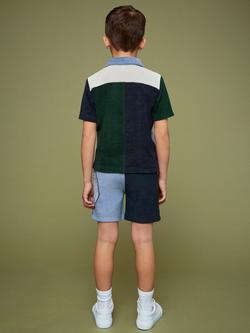 Reiss Kids' Smiley Roger Cotton Blend Drawstring Shorts, Blue - view 2, Blue