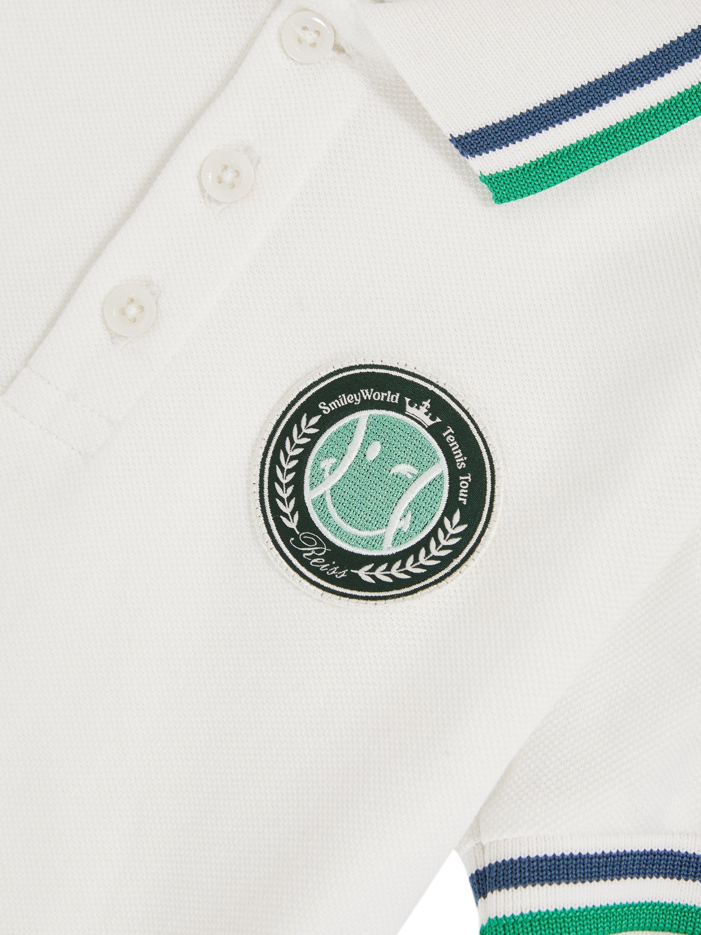 Product image 4 of 4, which shows Reiss Kids' Cotton Short Sleeved Polo Shirt, White, 3-4 years