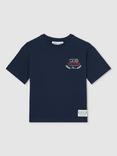 Reiss Kids' Smiley Chip T-Shirt, Navy