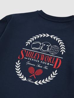 Reiss Kids' Smiley Chip T-Shirt, Navy - view 2, Navy