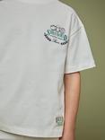Reiss Kids' Smiley Chip Cotton Short Sleeved T-Shirt, White