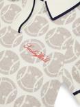 Reiss Kids' Smiley Temi Print Polo Dress, Off White