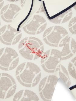 Reiss Kids' Smiley Temi Print Polo Dress, Off White - view 2, Off White