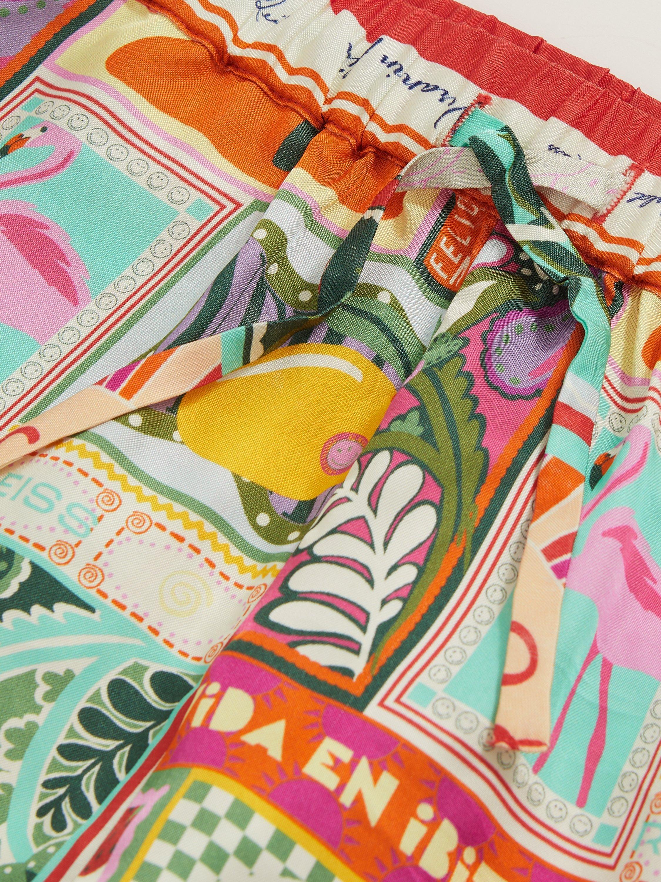 Product image 4 of 4, which shows Reiss X Smiley Kids' Printed Drawstring Shorts, Multi, 4-5 years