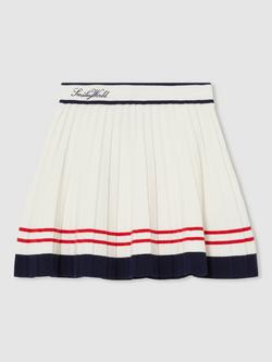 Reiss Kids' Smiley Taya Pleated Skirt, Off White, Off White