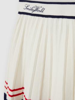 Reiss Kids' Smiley Taya Pleated Skirt, Off White - view 2, Off White