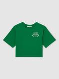 Reiss Kids' Smiley Aster Boxy T-Shirt, Green