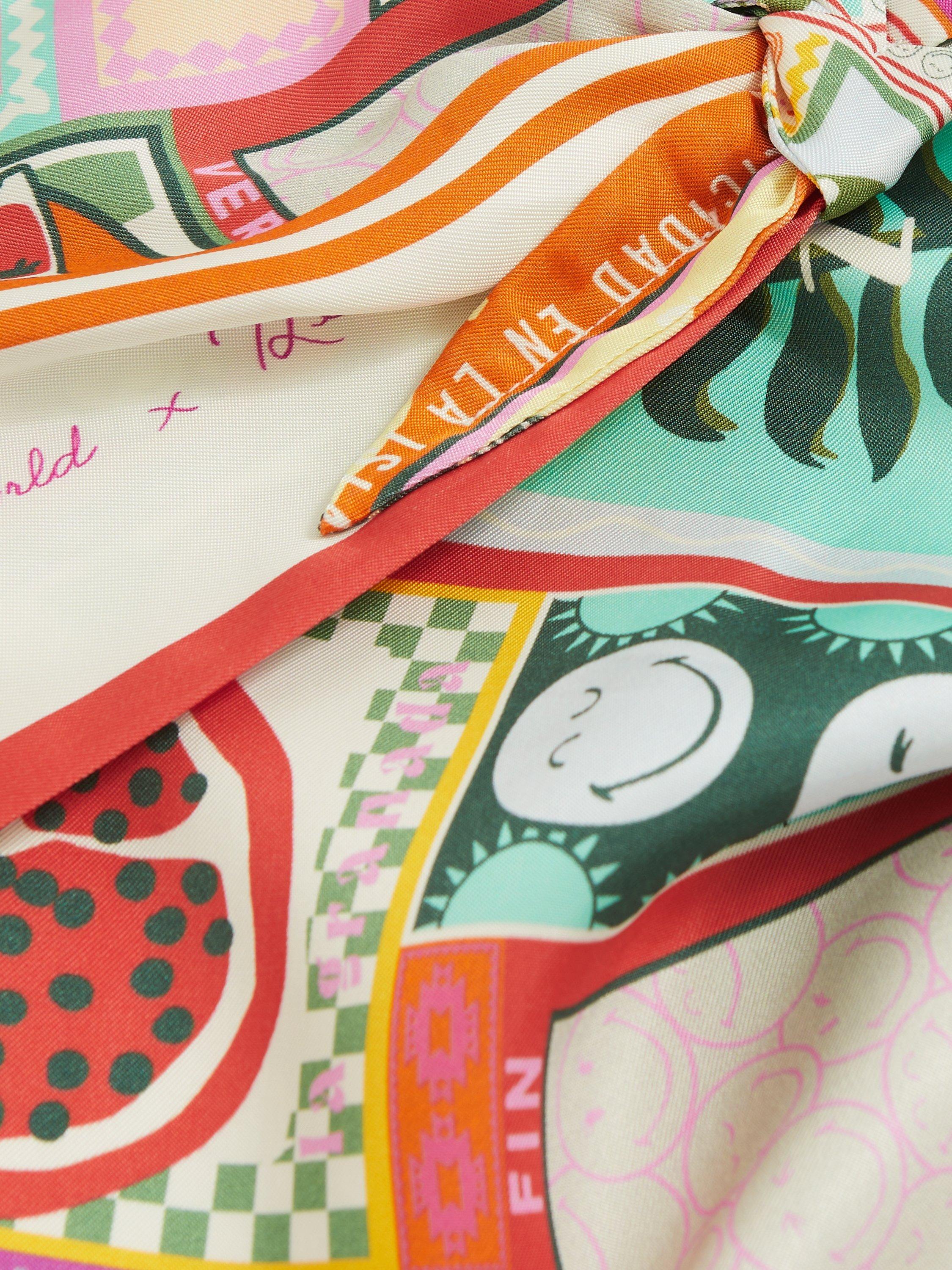 Product image 4 of 4, which shows Reiss X Smiley Tia Printed Sleeveless Wrap Top, Multi, 4-5 years