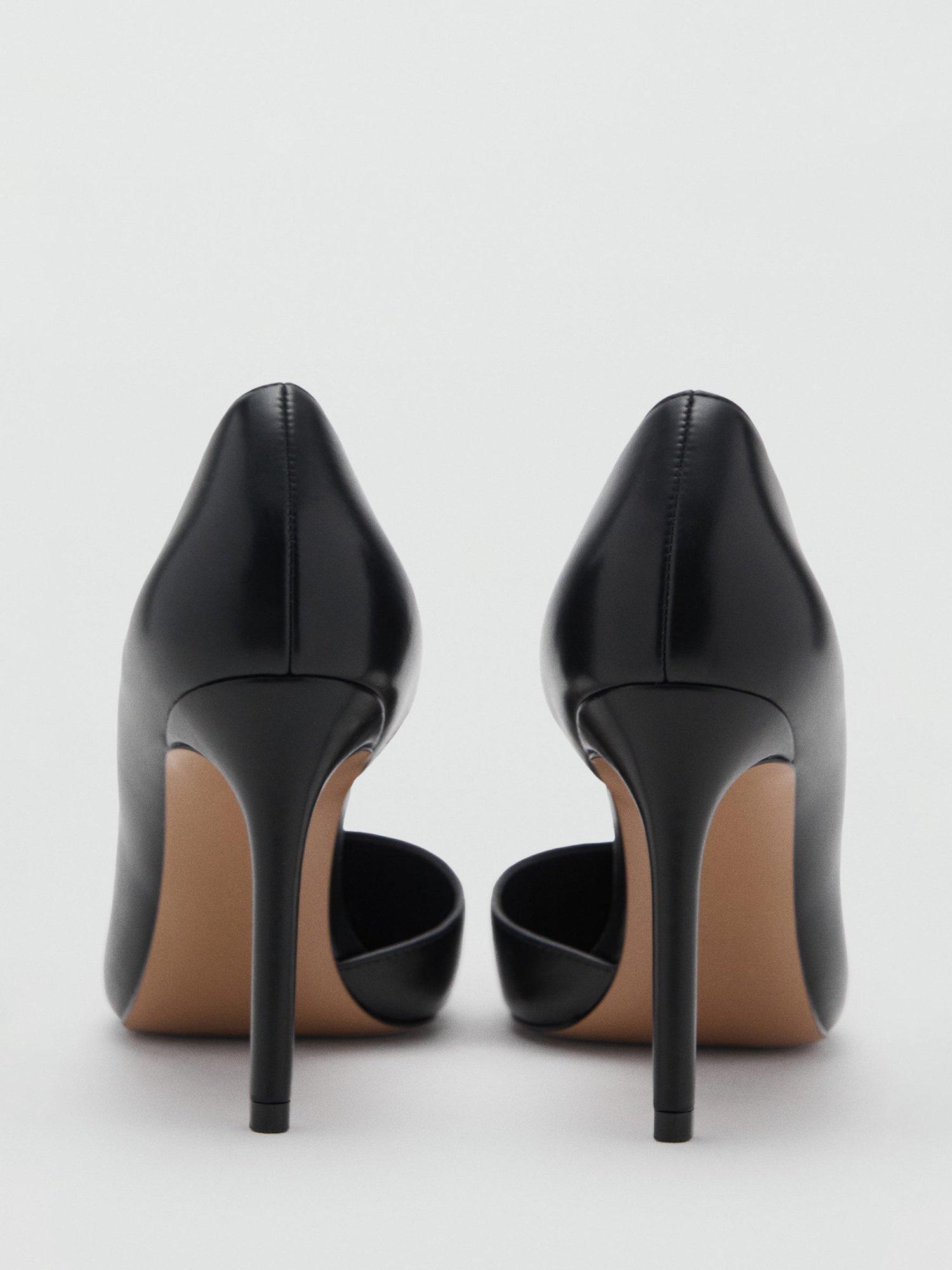 Product image 3 of 4, which shows Mango Audrey Patent Asymmetric Pointed Heeled Courts, Black, 2