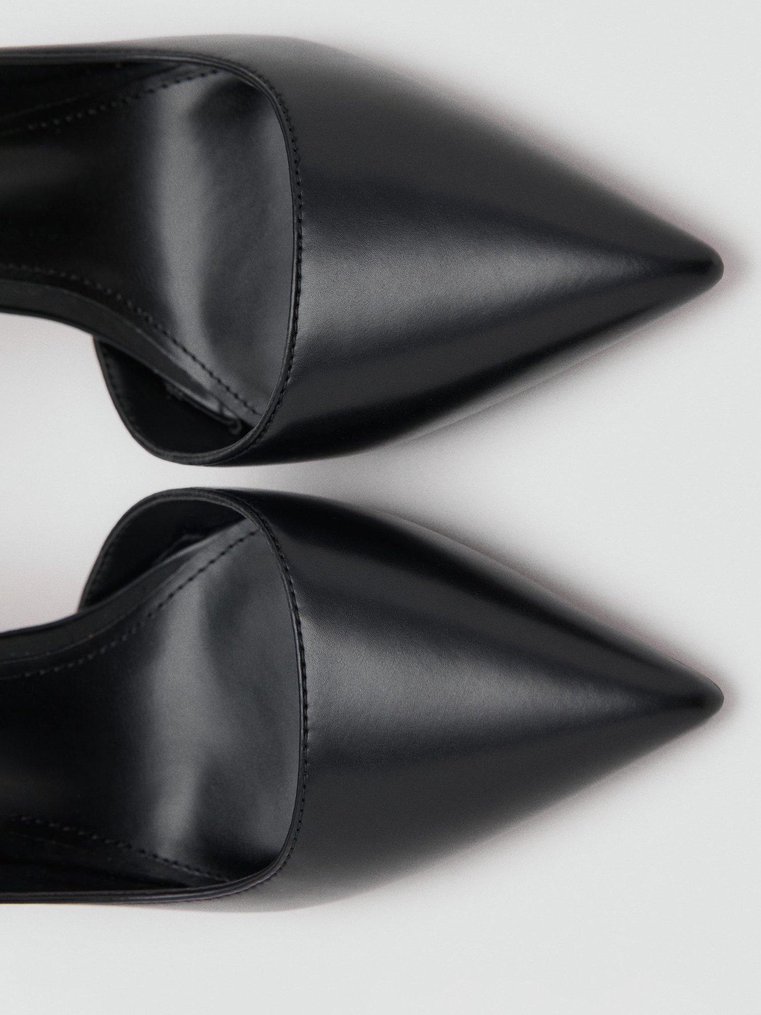Product image 4 of 4, which shows Mango Audrey Patent Asymmetric Pointed Heeled Courts, Black, 2