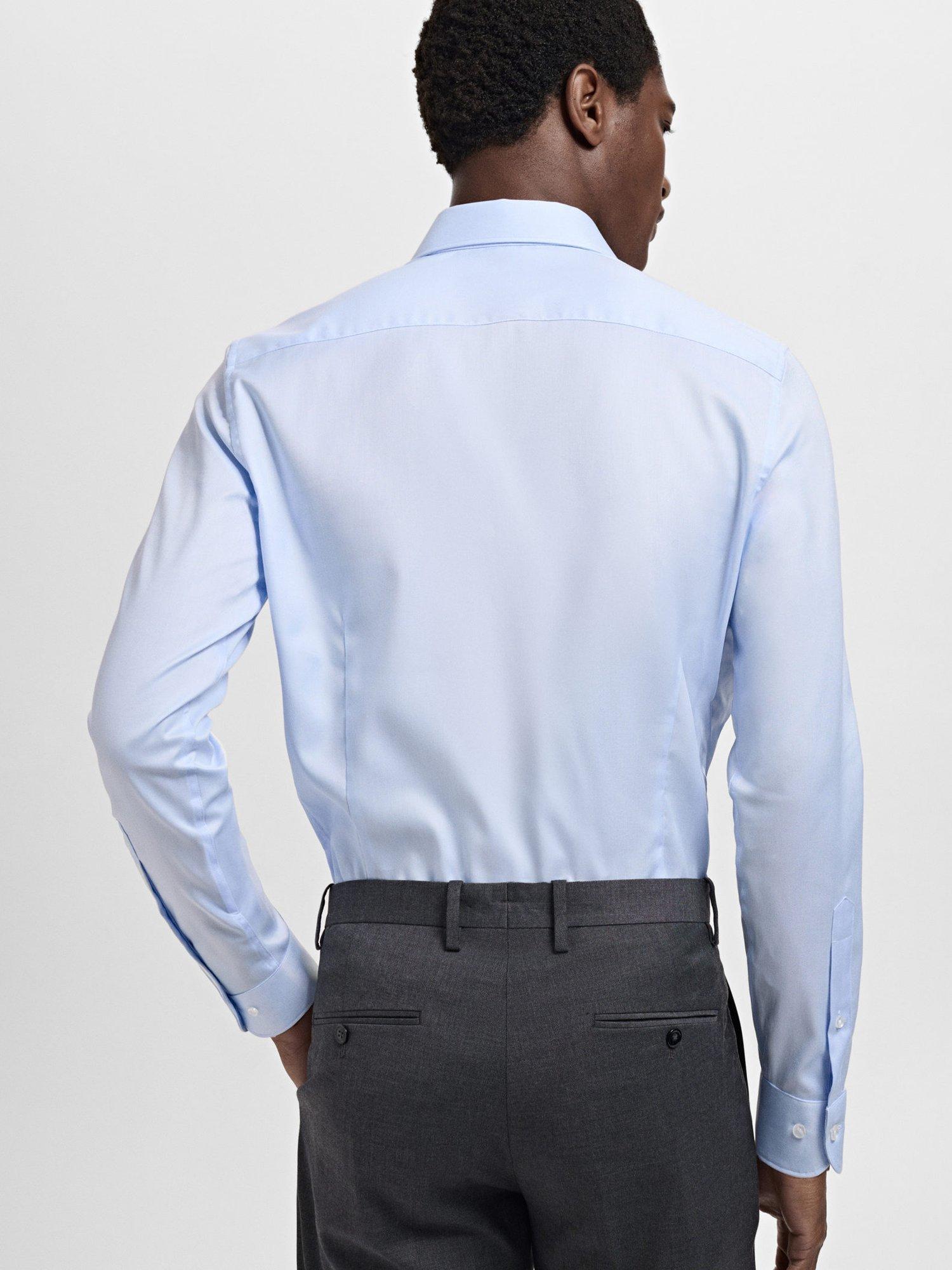 Product image 4 of 8, which shows Mango Emporda Cotton Shirt, Lt-pastel Blue, L