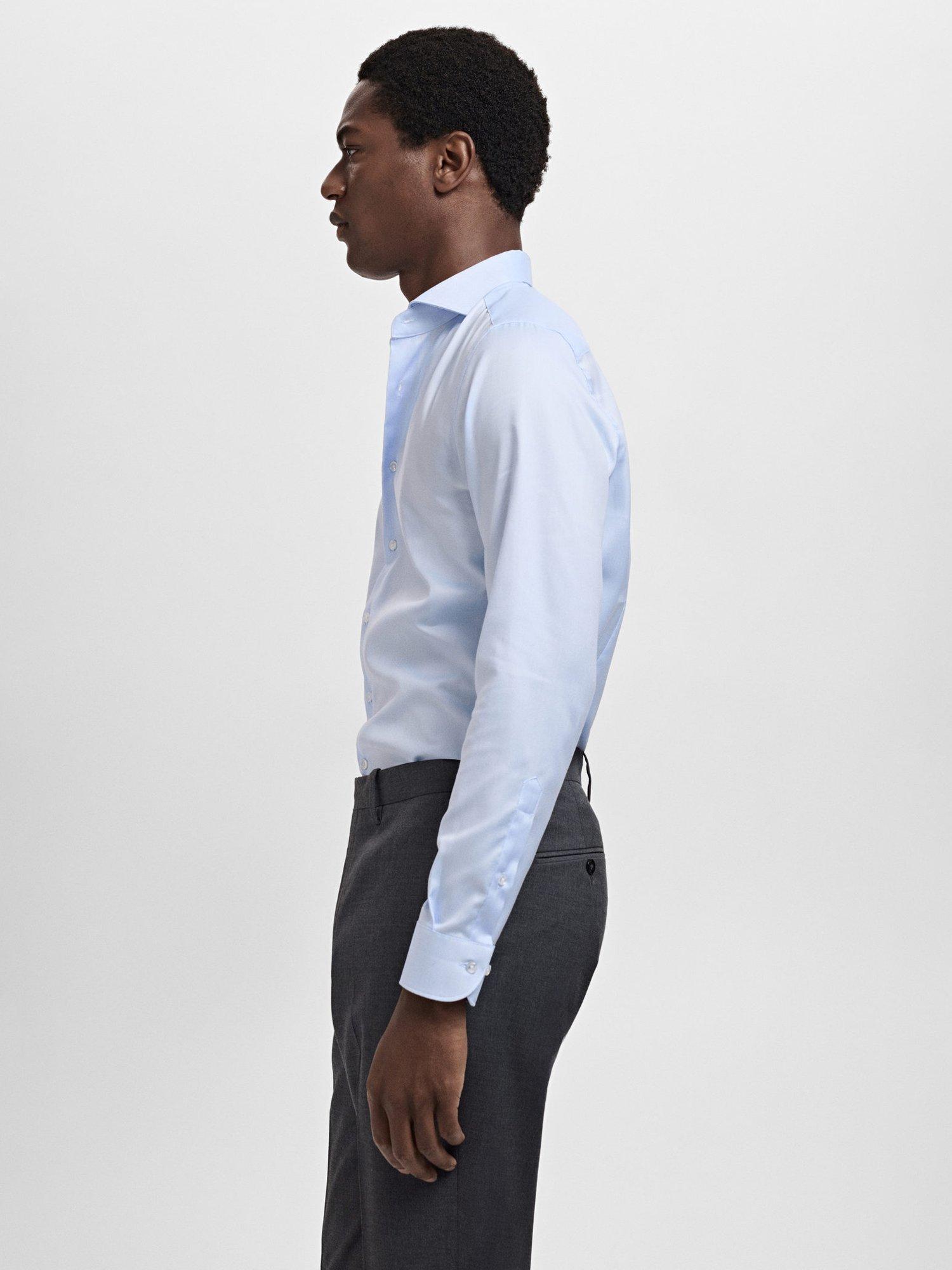 Product image 7 of 8, which shows Mango Emporda Cotton Shirt, Lt-pastel Blue, L