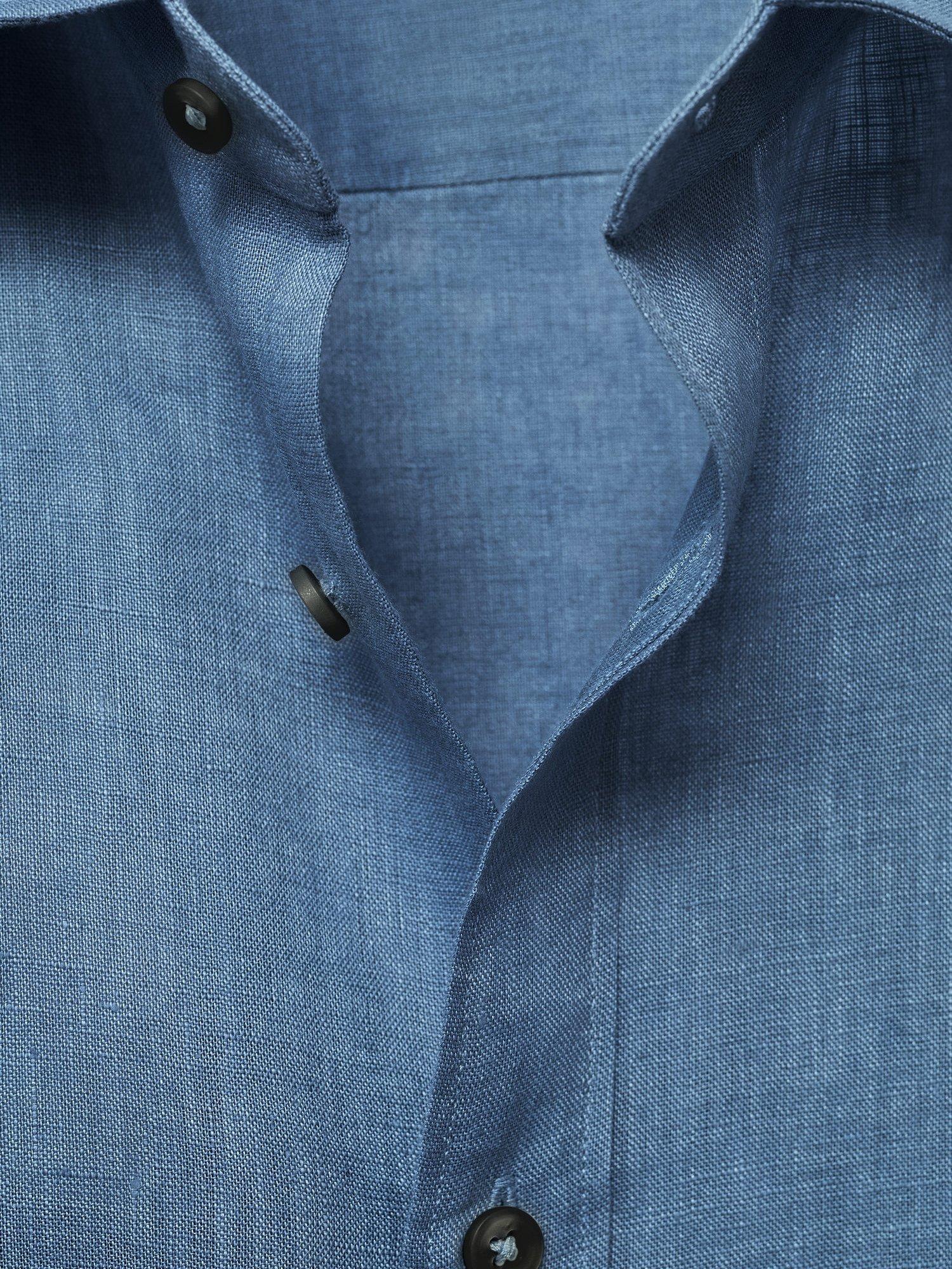 Product image 9 of 9, which shows Mango Parrot Linen Regular Fit Shirt, Pastel Blue, XXL