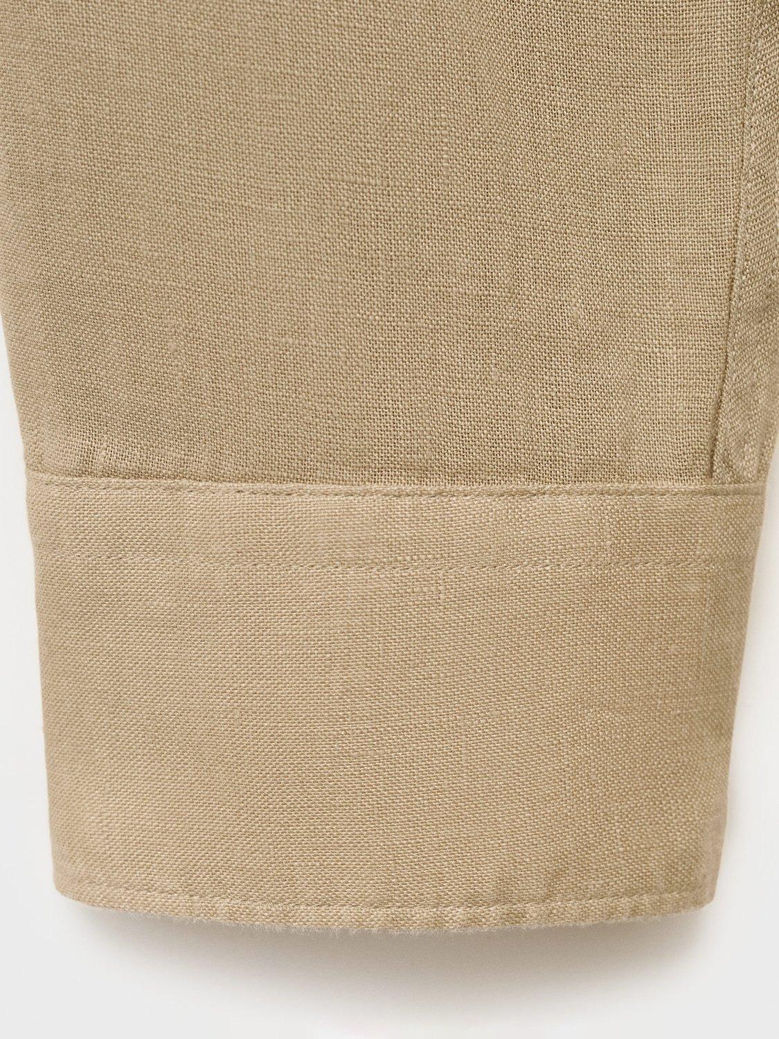 Product image 5 of 9, which shows Mango Tucan Linen Shirt, Light Beige, M
