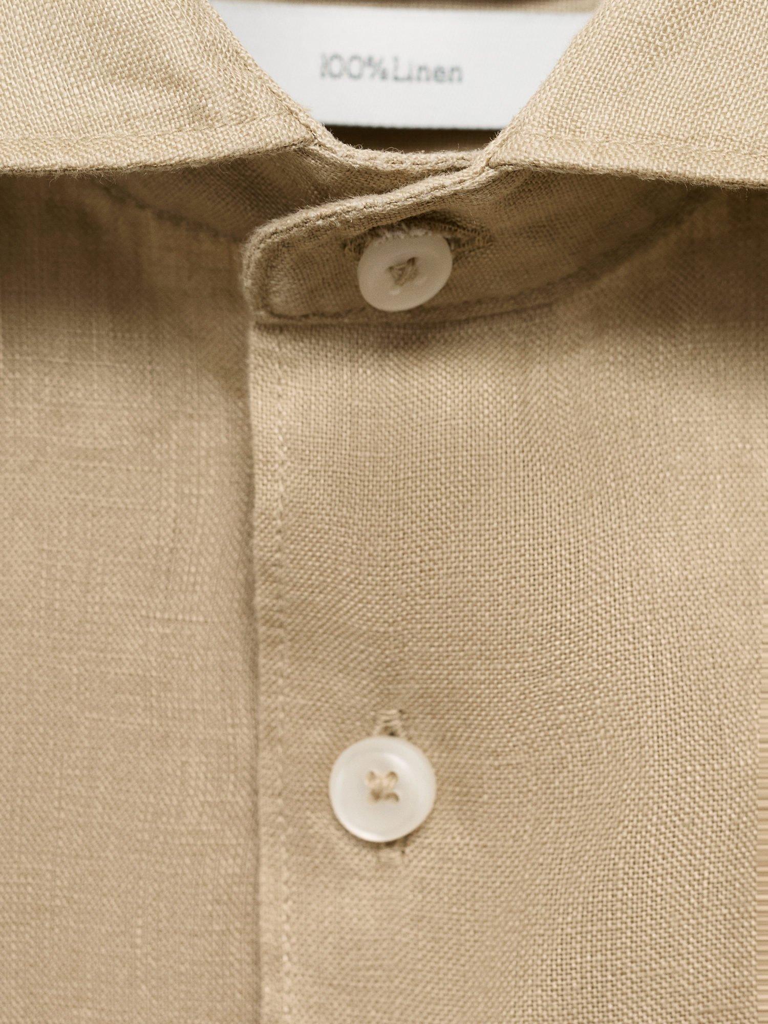 Product image 8 of 9, which shows Mango Tucan Linen Shirt, Light Beige, M