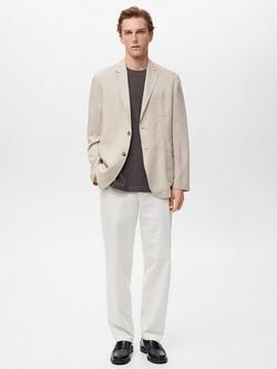 Mango Delave Single Breasted Blazer - view 2, Light Beige