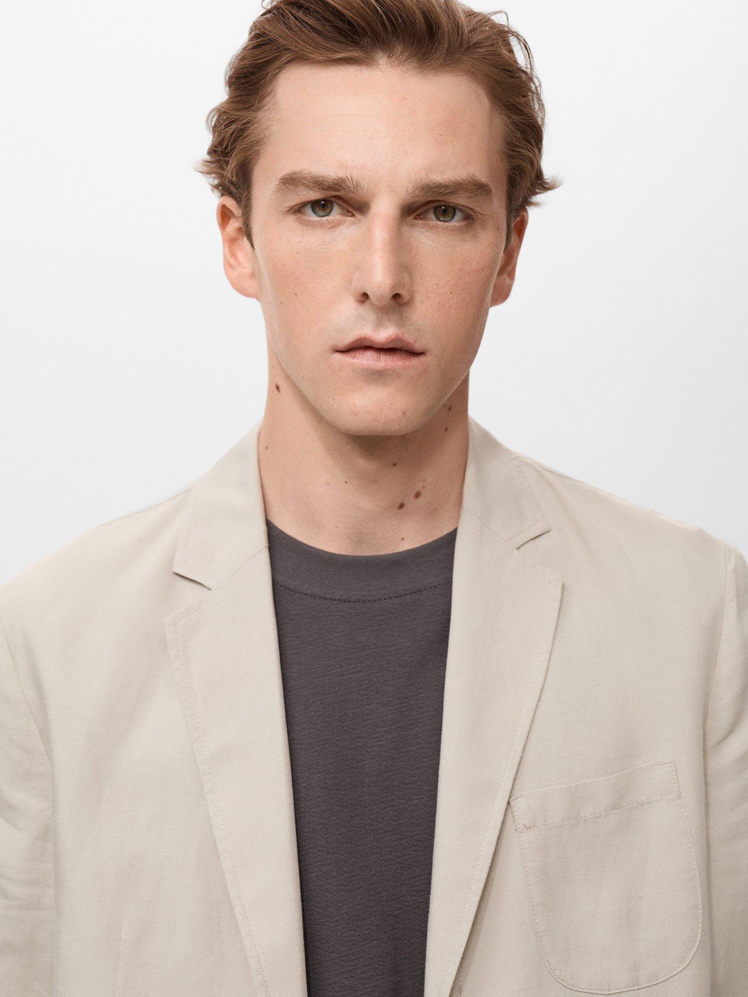 Product image 6 of 8, which shows Mango Delave Single Breasted Blazer, Light Beige, 38