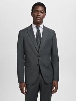 Mango Milan Single Breasted Blazer, Grey