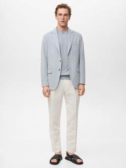 Mango Verner Slim Fit Blazer - view 2, Mid Blue