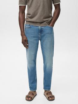 Mango Ben Tapered Mid Rise Jeans, Blue