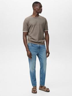Mango Ben Tapered Mid Rise Jeans - view 2, Blue