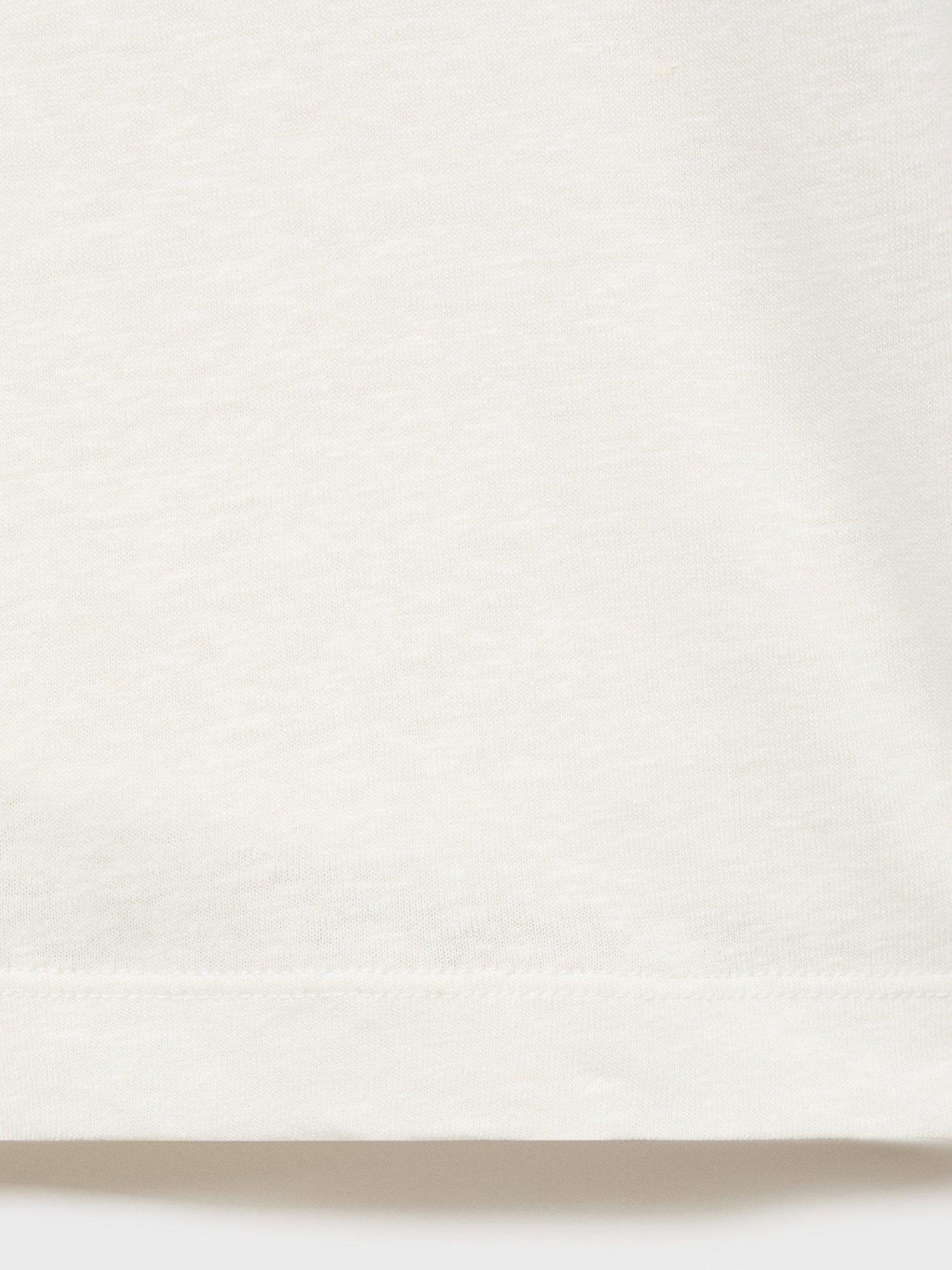 Product image 5 of 8, which shows Mango Amberes Linen Blend Polo Shirt, White, L