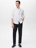 Mango Avispa Linen Cotton Blend Shirt, White