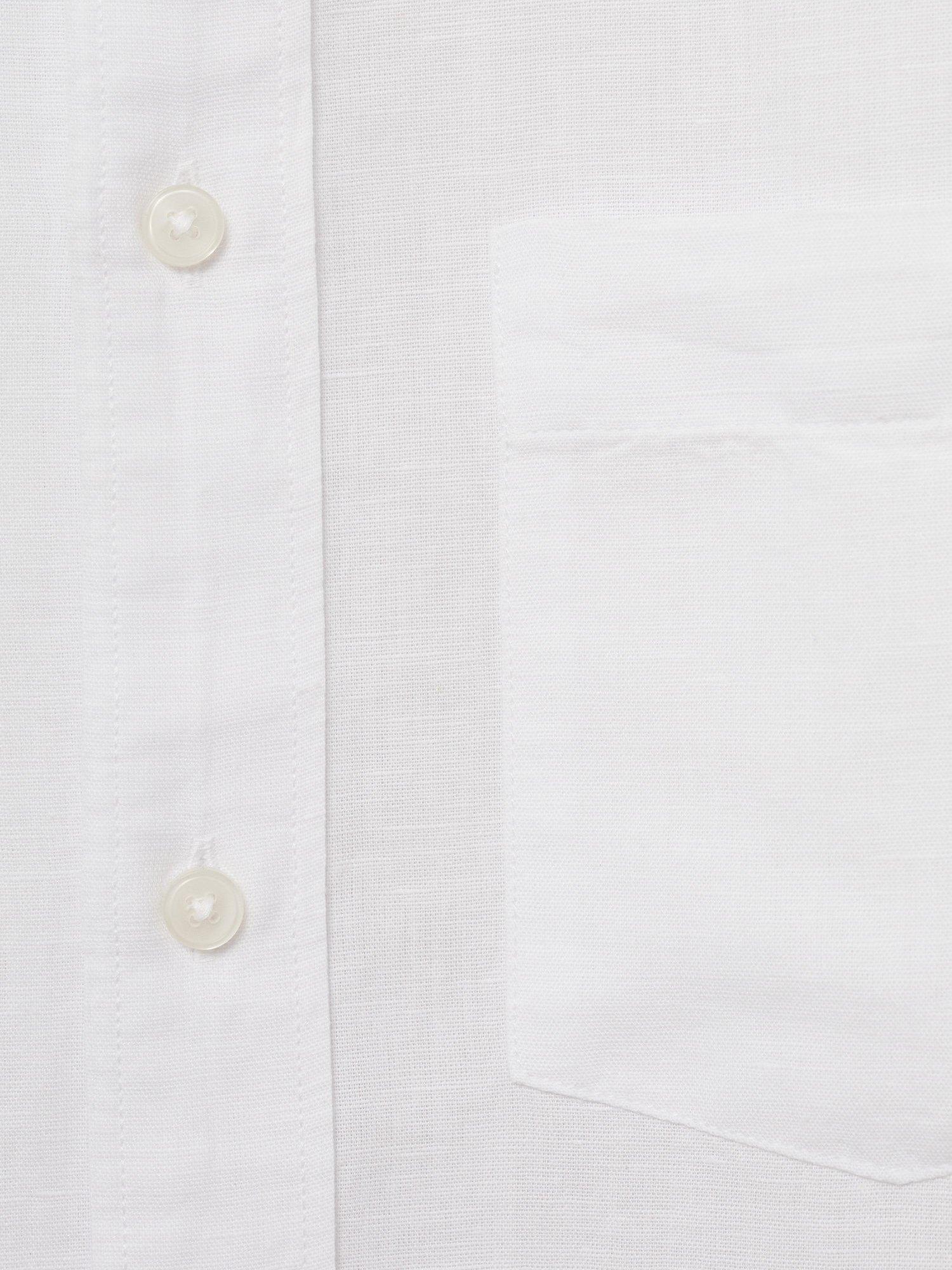 Product image 5 of 8, which shows Mango Avispa Linen Cotton Blend Shirt, White, XXL