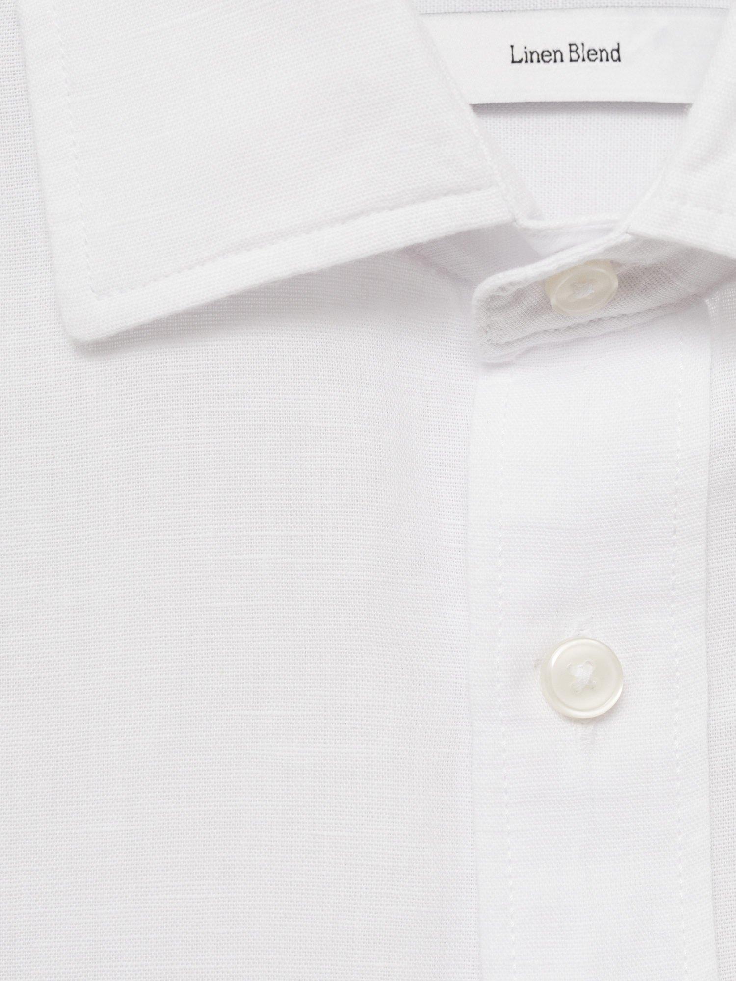 Product image 8 of 8, which shows Mango Avispa Linen Cotton Blend Shirt, White, XXL