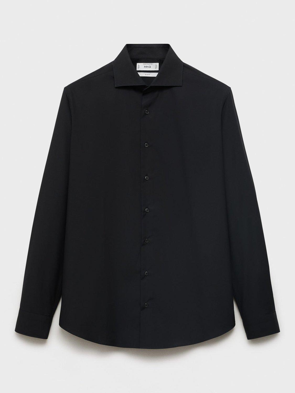Product image 3 of 8, which shows Mango Emeritol Cotton Shirt, Black, L